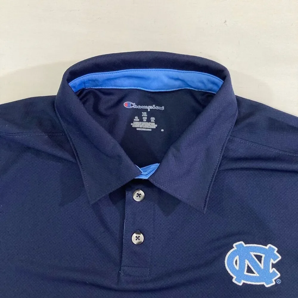 Carolina Tar Heels Shirt Men’s XL Navy Blue Champion Polo Short Sleeve Casual - Picture 3 of 10